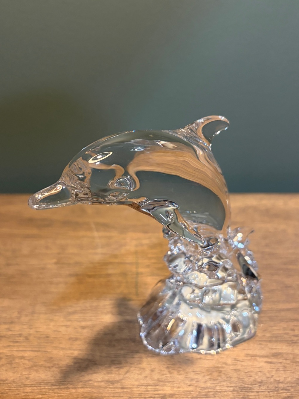 Princess House Wonders of the Wild Dolphin with Waves 24% Lead Crystal Figurine
